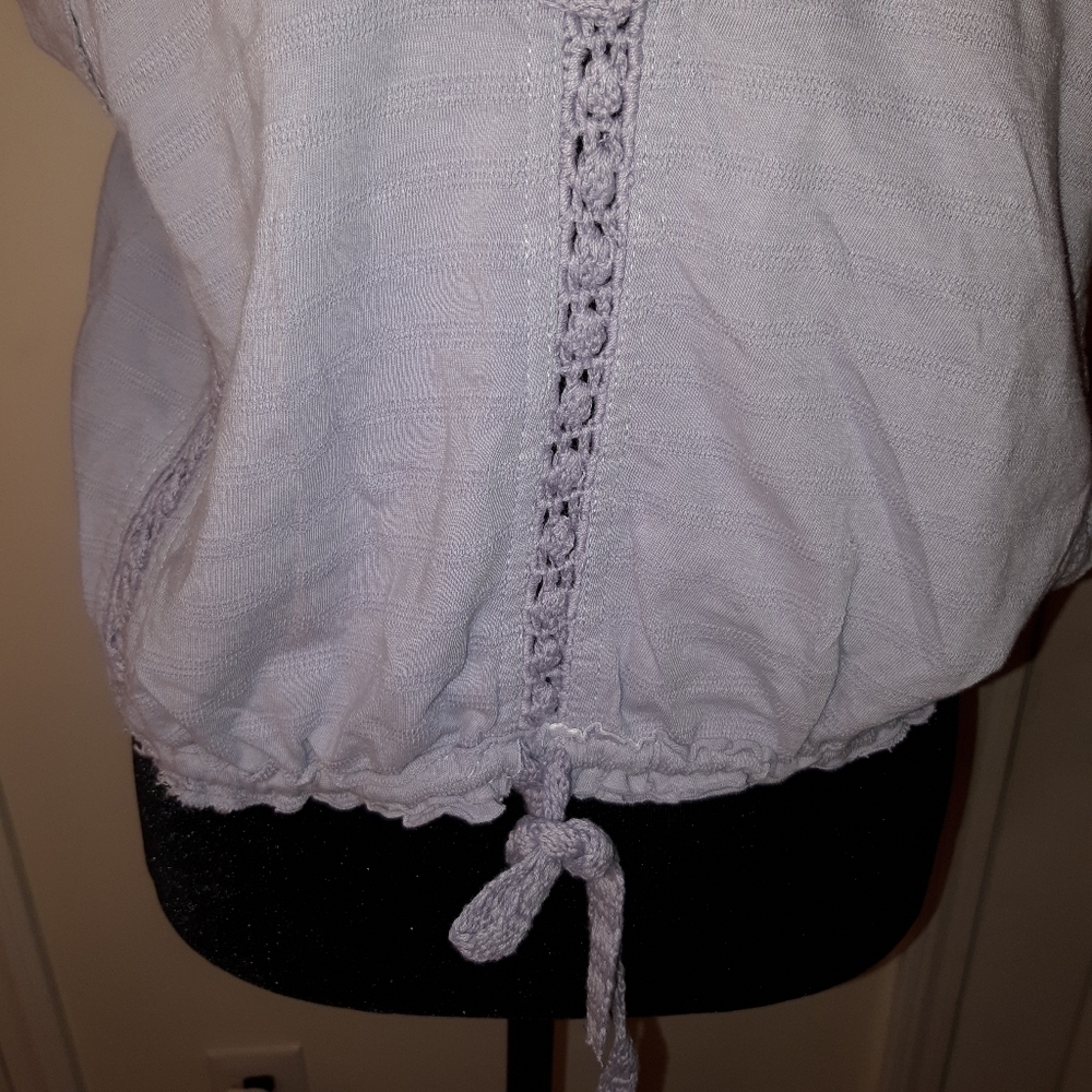Free People Lavender Crochet-Trim Drawstring Tank Top - Picture 6 of 8